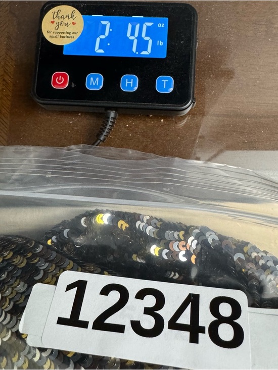 Parker Silk Sequin Mini Dress Gold Black Long Sleeve V Neck Party L - Picture 15 of 15